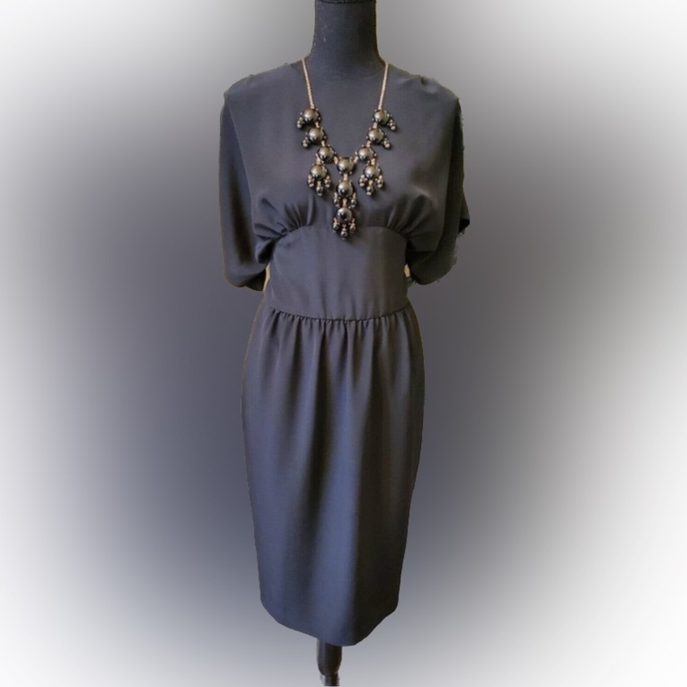 Vintage 80’s rayon party cocktail classic beauty dress Audrey Hepburn mod glam